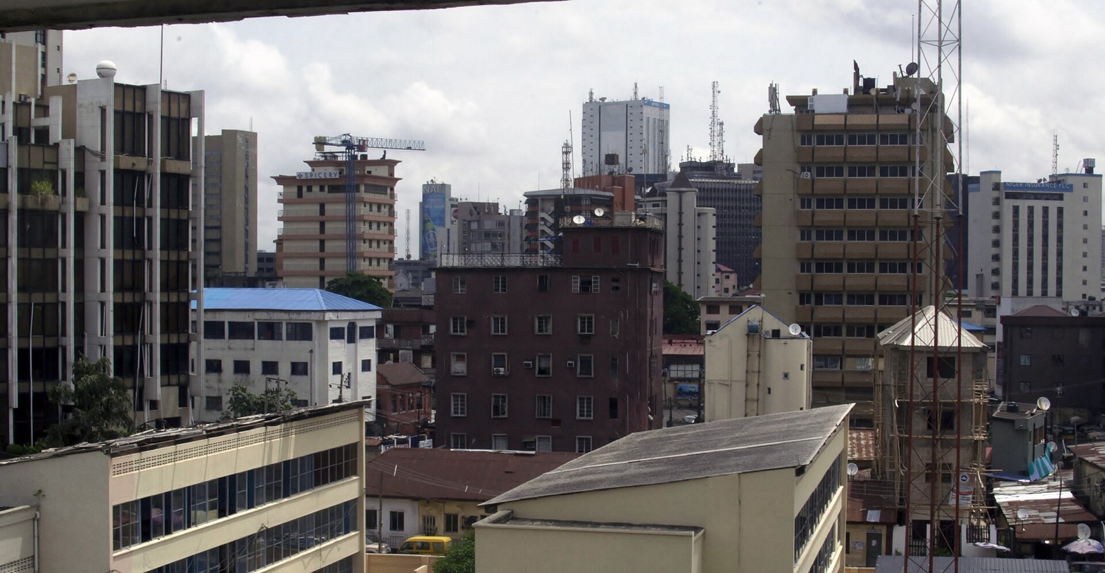 The skyline of Lagos Island seen from the City Hall building