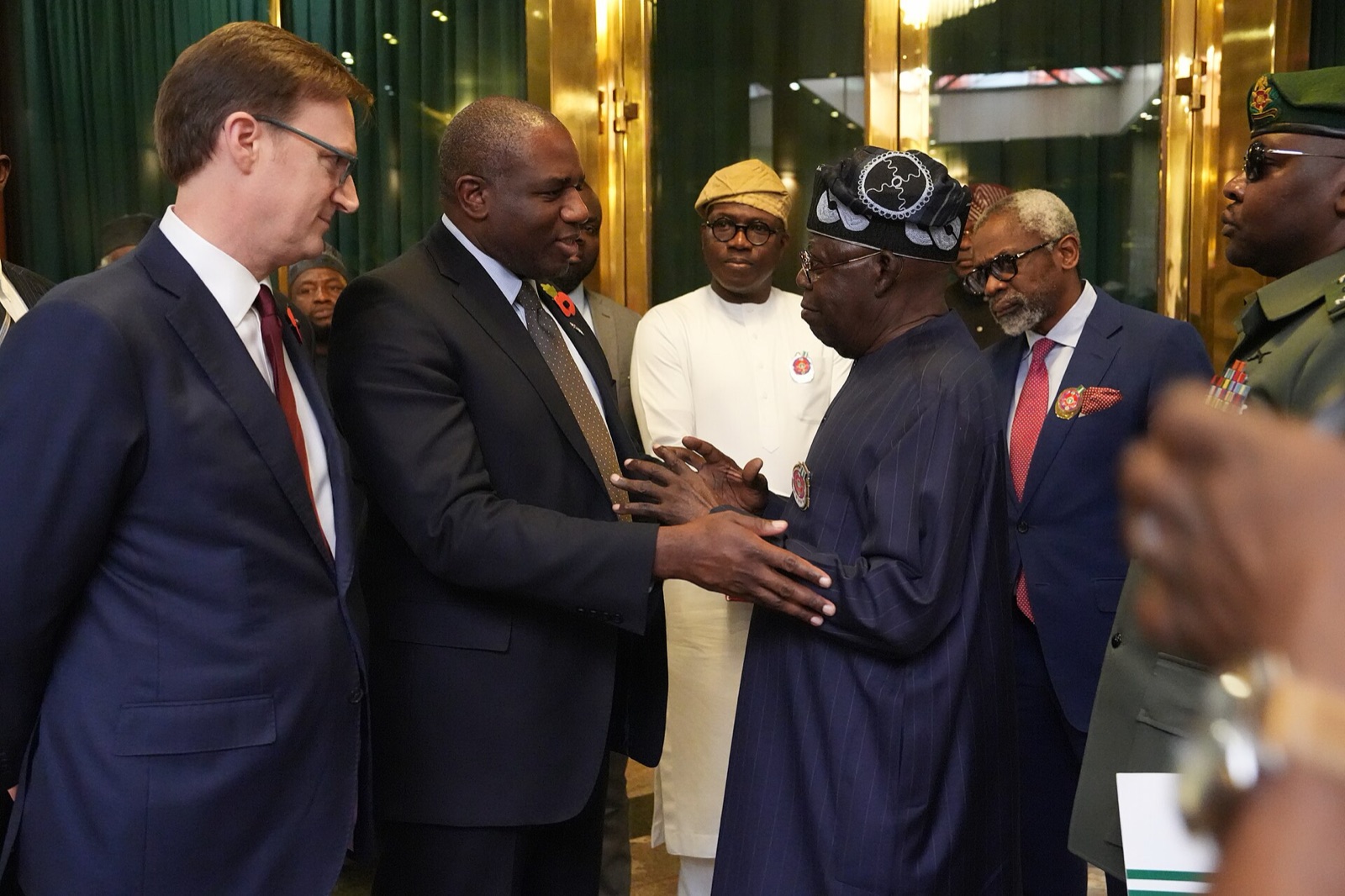 President Bola Ahmed Tinubu meeting the UK Foreign Secretary in Abuja in November 2024